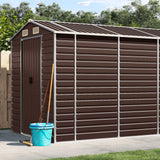 Garden Shed Brown 75.2"x185"x78" Galvanized Steel