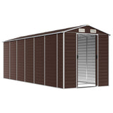 Garden Shed Brown 75.2"x218.5"x78" Galvanized Steel