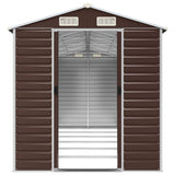 Garden Shed Brown 75.2"x218.5"x78" Galvanized Steel