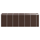 Garden Shed Brown 75.2"x218.5"x78" Galvanized Steel