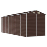 Garden Shed Brown 75.2"x218.5"x78" Galvanized Steel