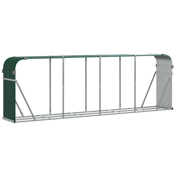 Log Holder Green 118.1"x17.7"x39.4" Galvanized Steel