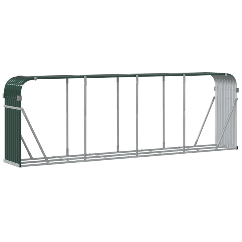 Log Holder Green 118.1"x17.7"x39.4" Galvanized Steel