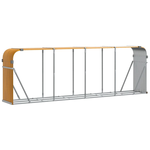 Log Holder Light Brown 118.1"x17.7"x39.4" Galvanized Steel