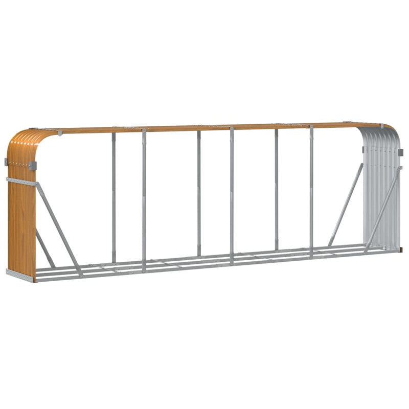 Log Holder Light Brown 118.1"x17.7"x39.4" Galvanized Steel