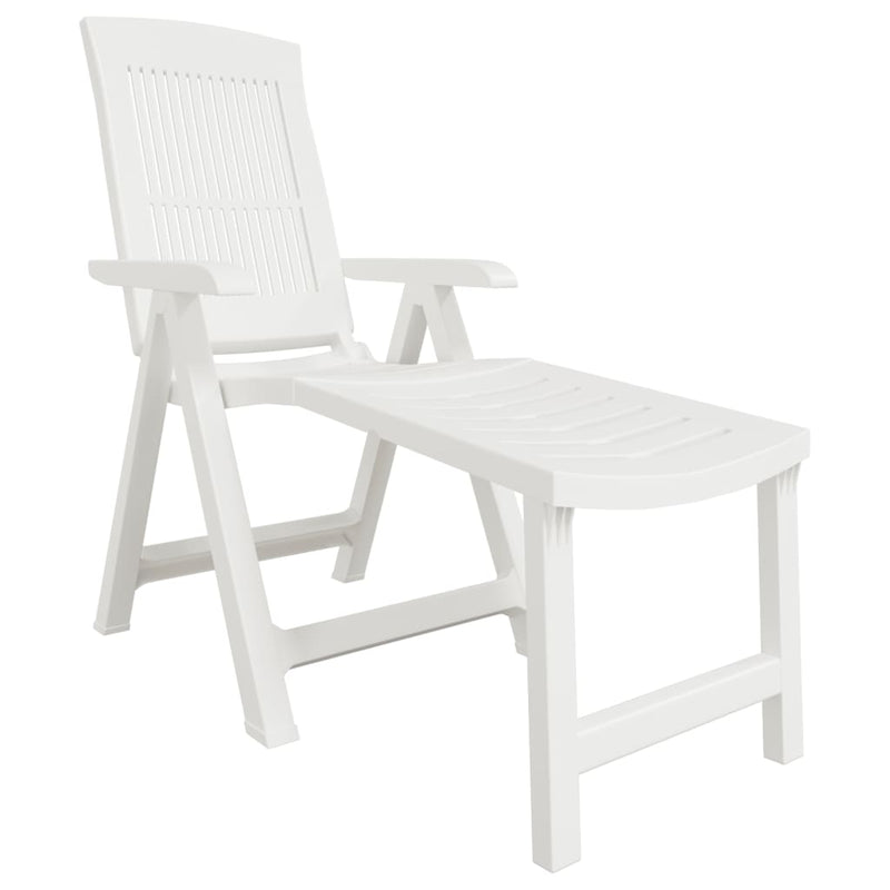 Sun Lounger White Plastic