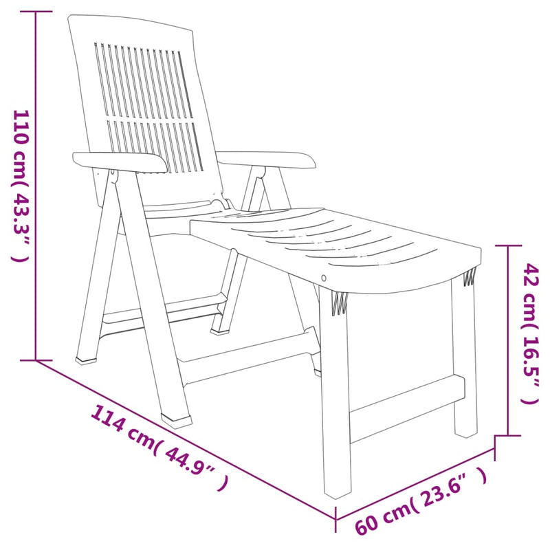 Sun Lounger Green Plastic