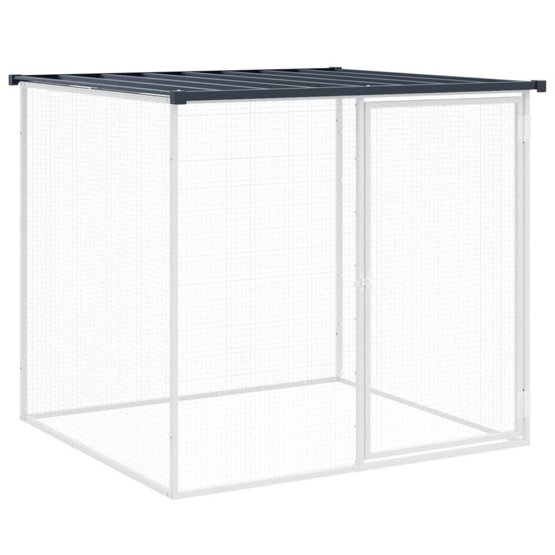 Chicken Cage with Roof Anthracite 40.6"x38.6"x35.4" Galvanized Steel