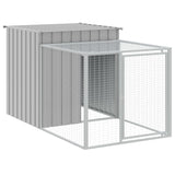 Chicken Cage with Run Light Gray 43.3"x159.4"x43.3" Galvanized Steel