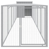 Chicken Cage with Run Light Gray 43.3"x239.8"x43.3" Galvanized Steel