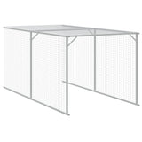 Chicken Cage with Run Light Gray 43.3"x239.8"x43.3" Galvanized Steel