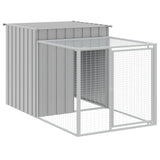 Chicken Cage with Run Light Gray 43.3"x320.1"x43.3" Galvanized Steel