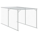 Chicken Cage with Run Light Gray 43.3"x400.4"x43.3" Galvanized Steel