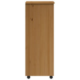 Rolling Cabinet with Drawers MOSS Honey Brown Solid Wood Pine