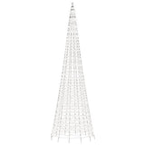 Christmas Tree Light on Flagpole 1534 LEDs Cold White 196.9"