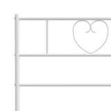 Metal Bed Frame with Headboard White 76"x79.9" King