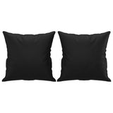 2-Seater Sofa with Throw Pillows Black 47.2" Faux Leather