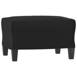 3-Seater Sofa with Footstool Black 70.9" Faux Leather