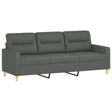 3-Seater Sofa with Footstool Dark Gray 70.9" Fabric