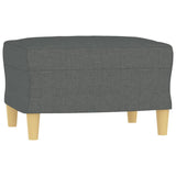 3-Seater Sofa with Footstool Dark Gray 70.9" Fabric