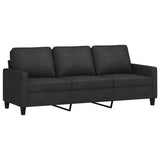 2 Piece Sofa Set with Cushions Black Fabric