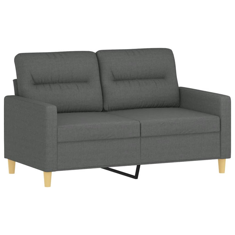 4 Piece Sofa Set with Cushions Dark Gray Fabric