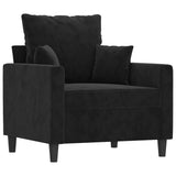 3 Piece Sofa Set with Cushions Black Velvet