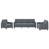 3 Piece Sofa Set Dark Gray Velvet