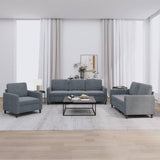 3 Piece Sofa Set Dark Gray Velvet