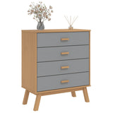 Drawer Cabinet OLDEN Gray and Brown Solid Wood Pine