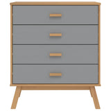 Drawer Cabinet OLDEN Gray and Brown Solid Wood Pine