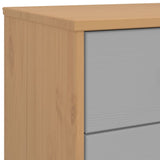 Drawer Cabinet OLDEN Gray and Brown Solid Wood Pine