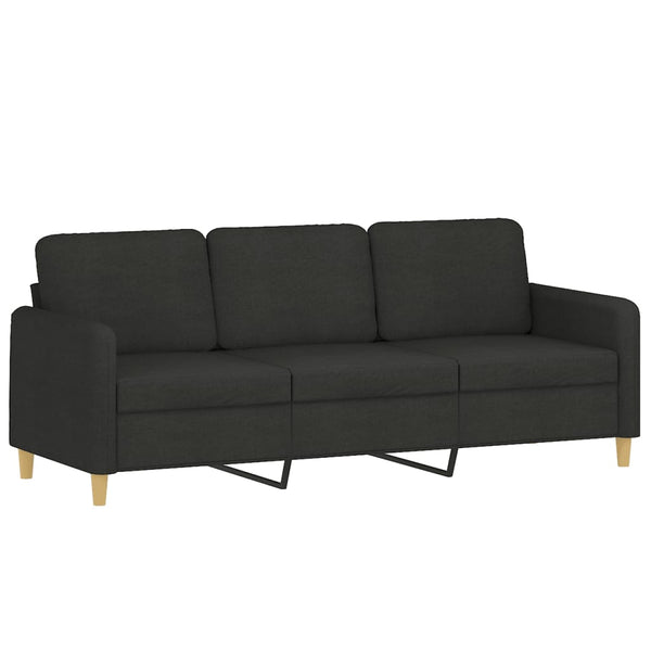 3-Seater Sofa Black 70.9" Fabric