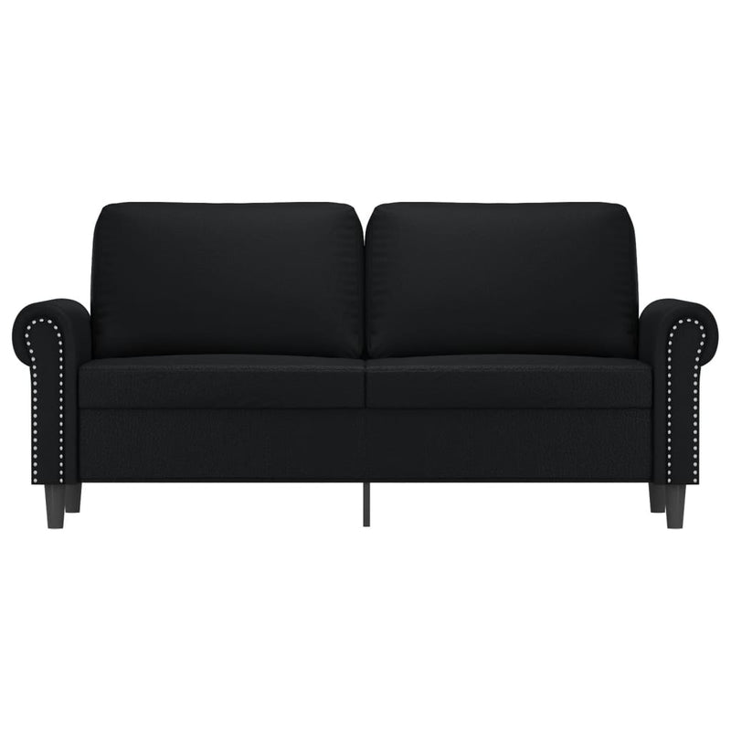 2-Seater Sofa Black 55.1" Faux Leather