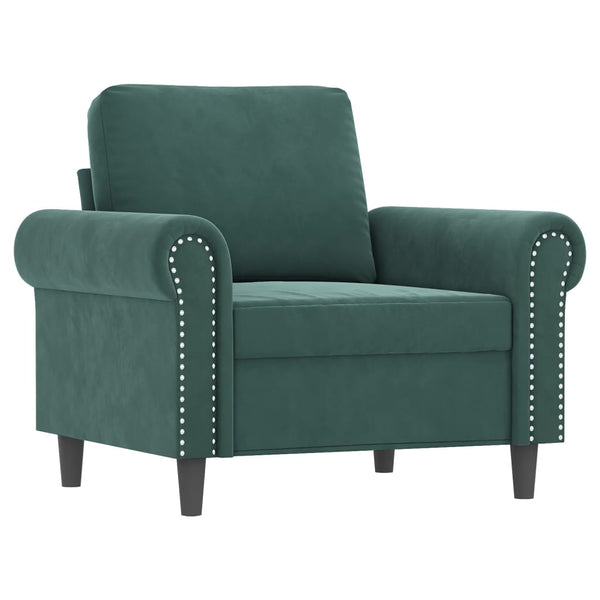 Sofa Chair Dark Green 23.6" Velvet