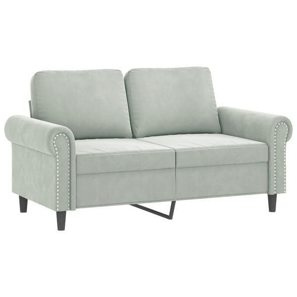 2-Seater Sofa Light Gray 47.2" Velvet