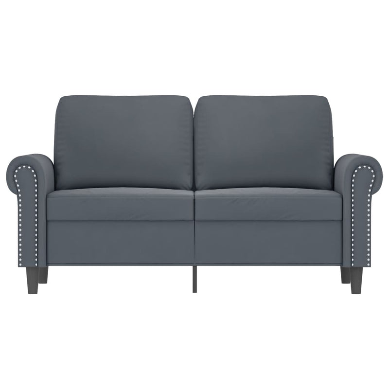 2-Seater Sofa Dark Gray 47.2" Velvet