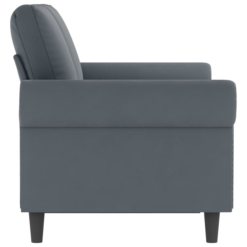 2-Seater Sofa Dark Gray 47.2" Velvet