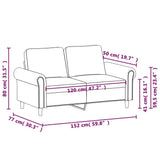 2-Seater Sofa Dark Gray 47.2" Velvet