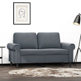 2-Seater Sofa Dark Gray 47.2" Velvet