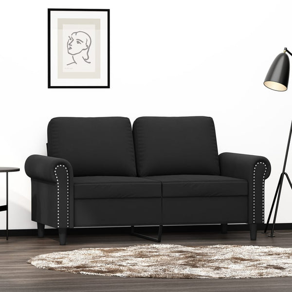 2-Seater Sofa Black 47.2" Velvet