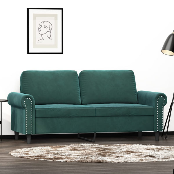 2-Seater Sofa Dark Green 55.1" Velvet