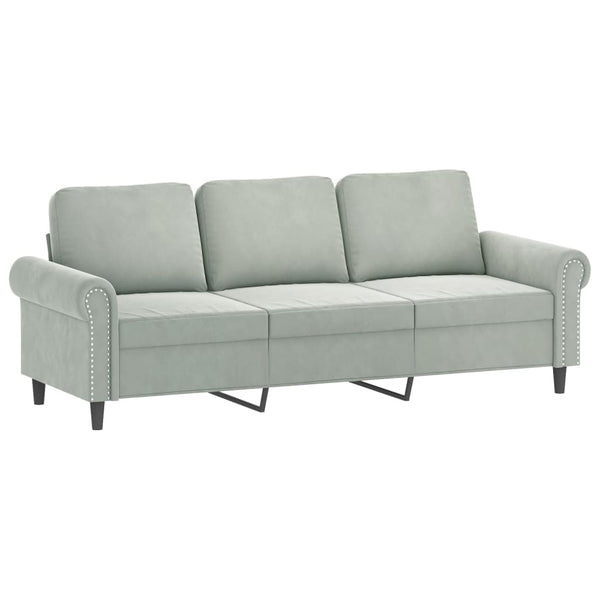 3-Seater Sofa Light Gray 70.9" Velvet