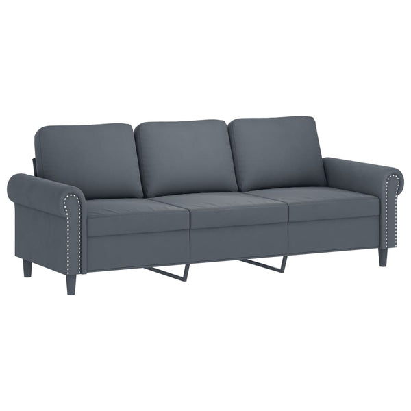 3-Seater Sofa Dark Gray 70.9" Velvet