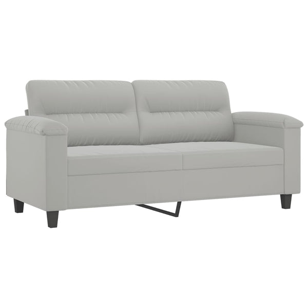 2-Seater Sofa Light Gray 55.1" Microfiber Fabric