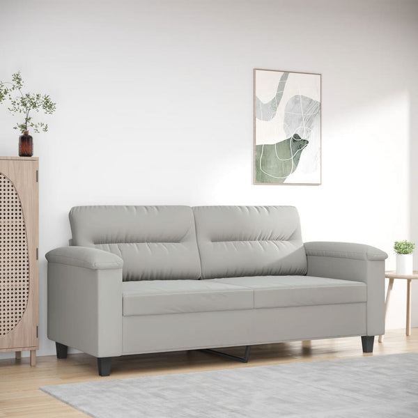 2-Seater Sofa Light Gray 55.1" Microfiber Fabric