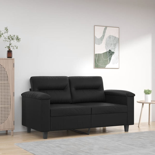 2-Seater Sofa Black 47.2" Faux Leather