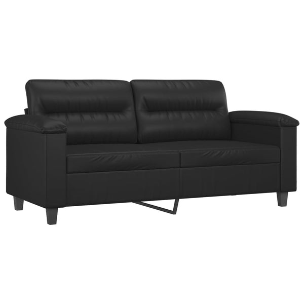 2-Seater Sofa Black 55.1" Faux Leather