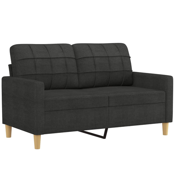 2-Seater Sofa Black 47.2" Fabric