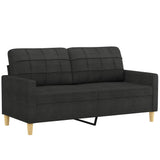 2-Seater Sofa Black 55.1" Fabric